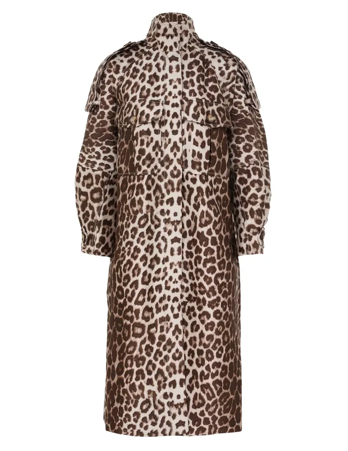 Women Zimmermann Jackets and Coats Illustration Pocket Anorak Chocolate Leopard