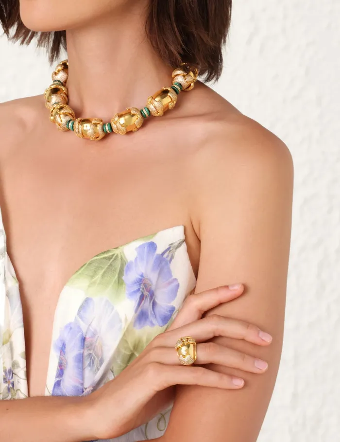 Women Zimmermann Jewellery Midnight Choker Goldmalachite