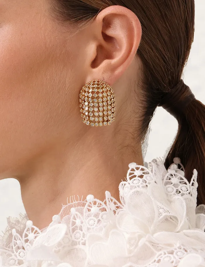 Women Zimmermann Jewellery Nova Fringe Studs Gold