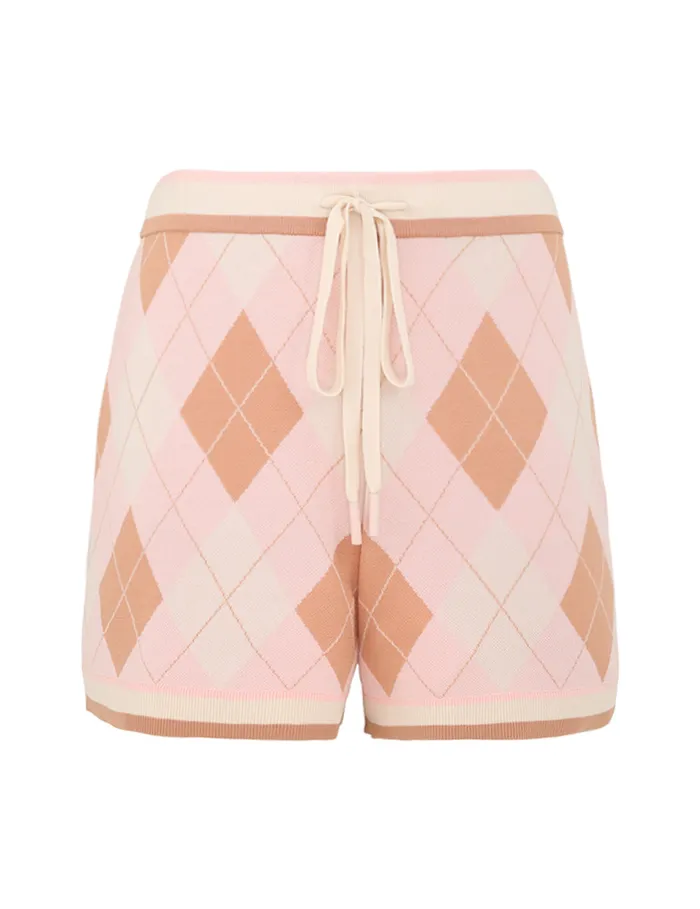 Women Zimmermann Knitwear Acacia Argyle Knit Short Pink Argyle