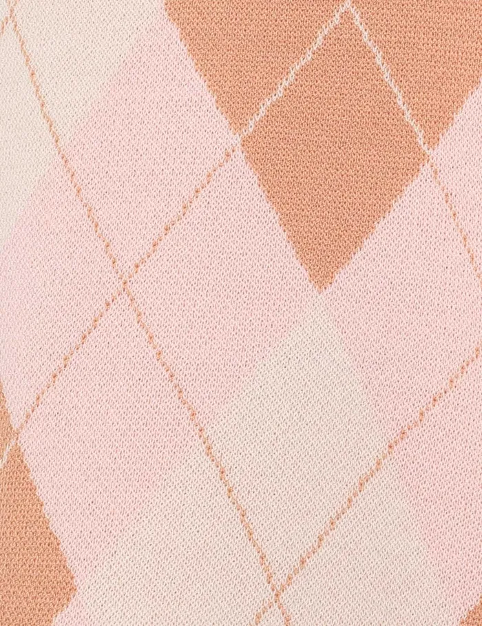 Women Zimmermann Knitwear Acacia Argyle Knit Short Pink Argyle