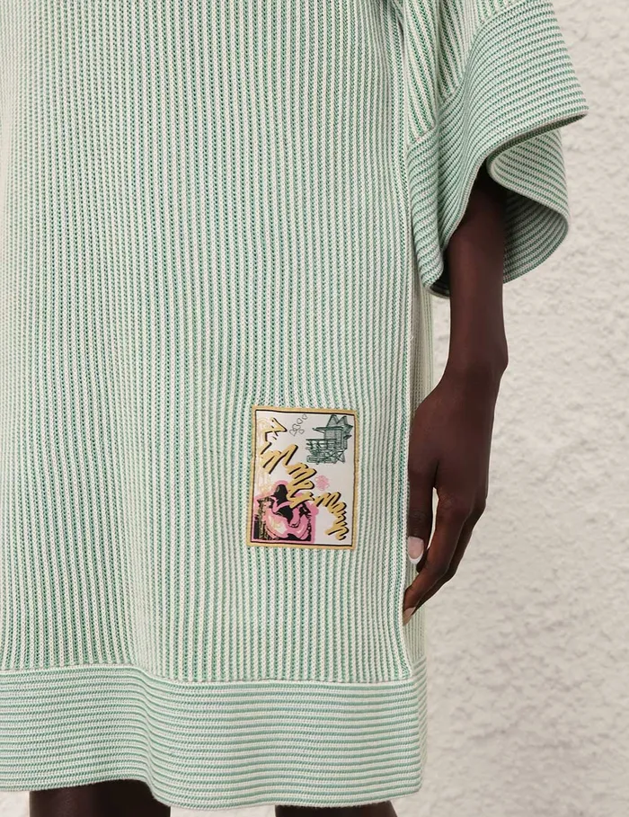 Women Zimmermann Knitwear Acacia Stripe Hooded Mini Greencream