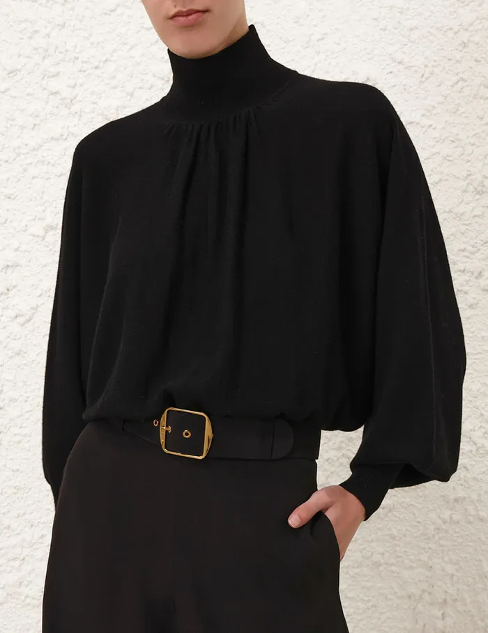 Women Zimmermann Knitwear Batwing Sweater Black