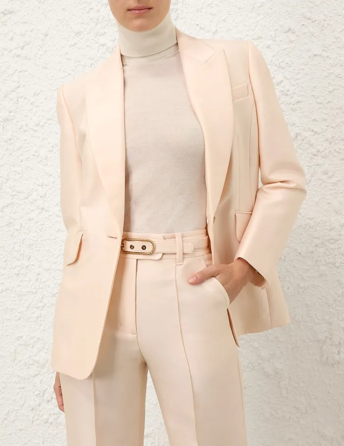 Women Zimmermann Knitwear Classic Turtle Neck Sweater Parchment