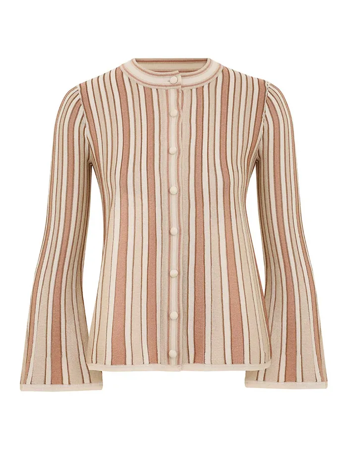 Women Zimmermann Knitwear Crush Metallic Stripe Cardigan Multi