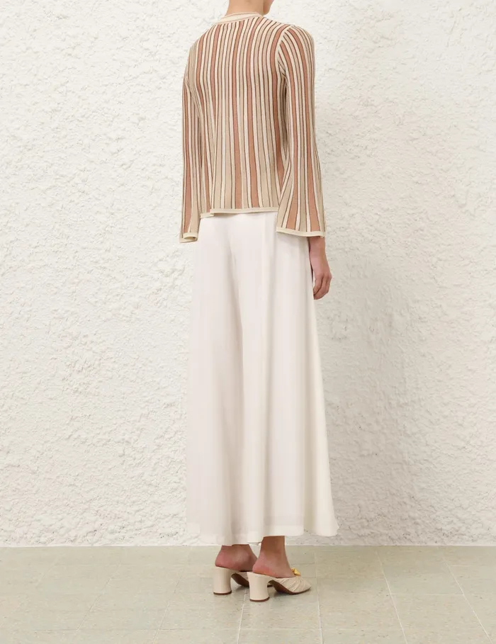 Women Zimmermann Knitwear Crush Metallic Stripe Cardigan Multi