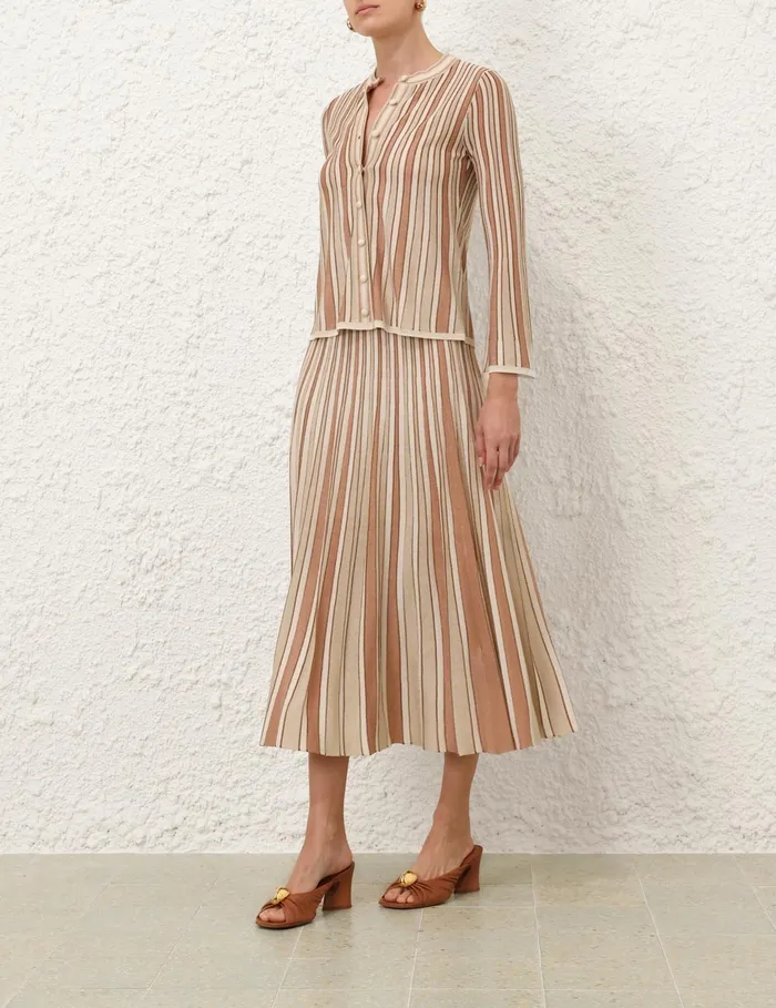 Women Zimmermann Knitwear Crush Metallic Stripe Cardigan Multi