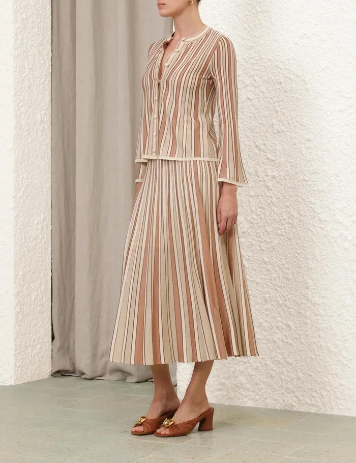 Women Zimmermann Knitwear Crush Metallic Stripe Cardigan Multi