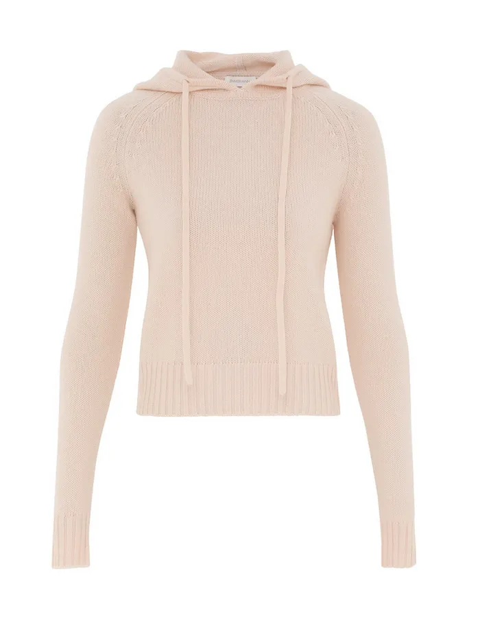 Women Zimmermann Knitwear Hooded Sweater Macadamia