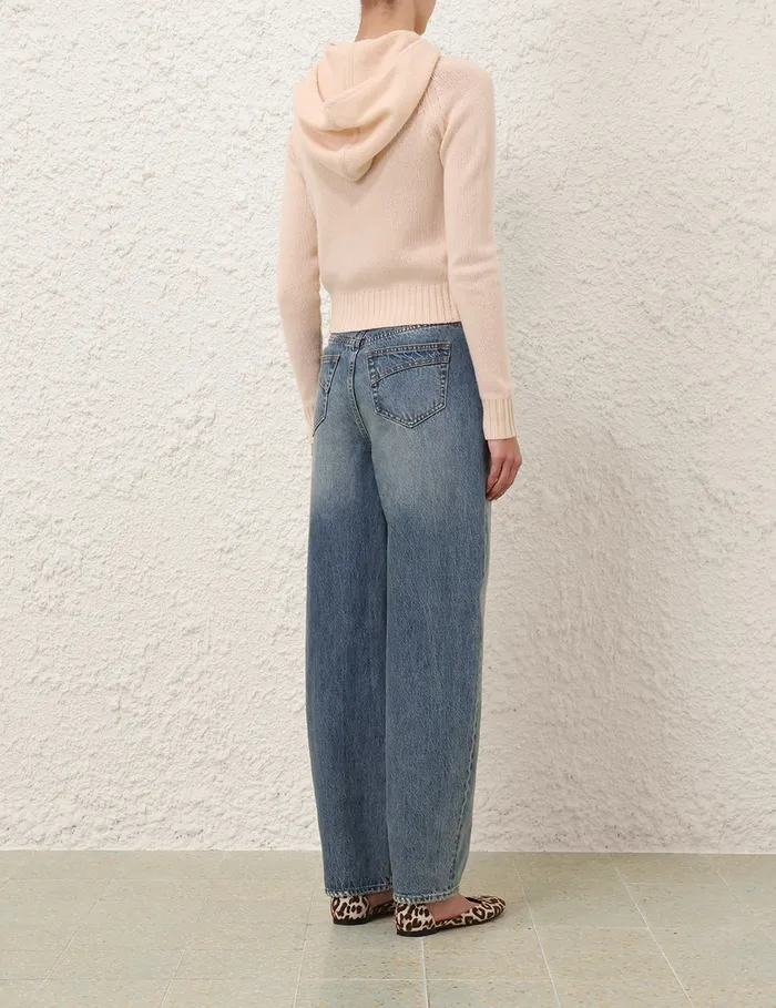 Women Zimmermann Knitwear Hooded Sweater Macadamia