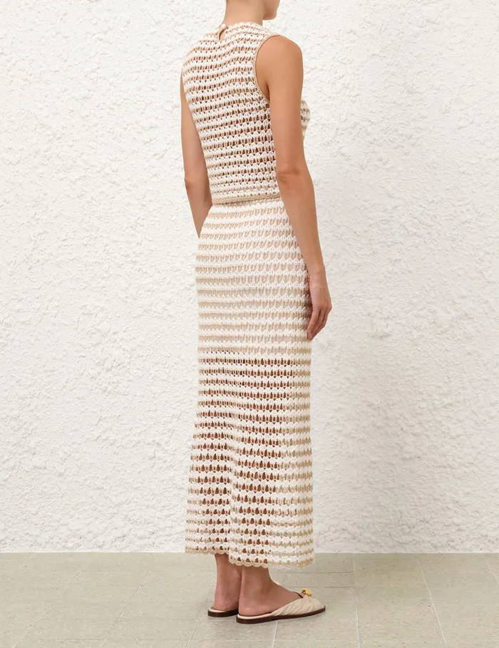 Women Zimmermann Knitwear Tallow Crochet Tank Top Ivorygold