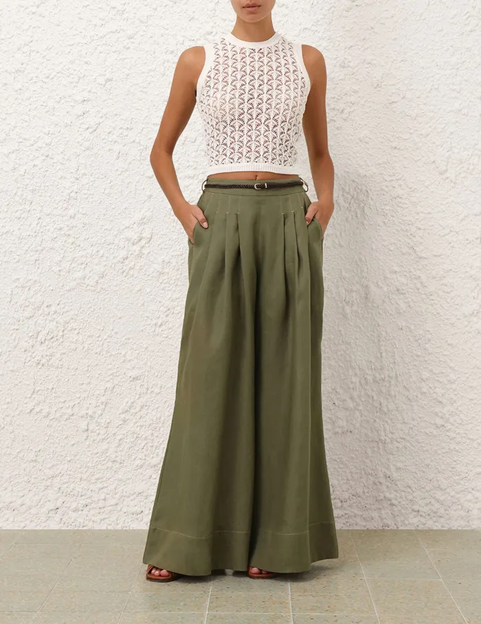 Women Zimmermann Knitwear Wylie Crop Tank Top Ivory