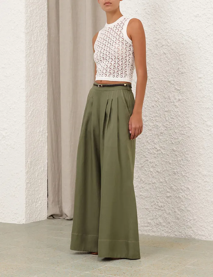 Women Zimmermann Knitwear Wylie Crop Tank Top Ivory
