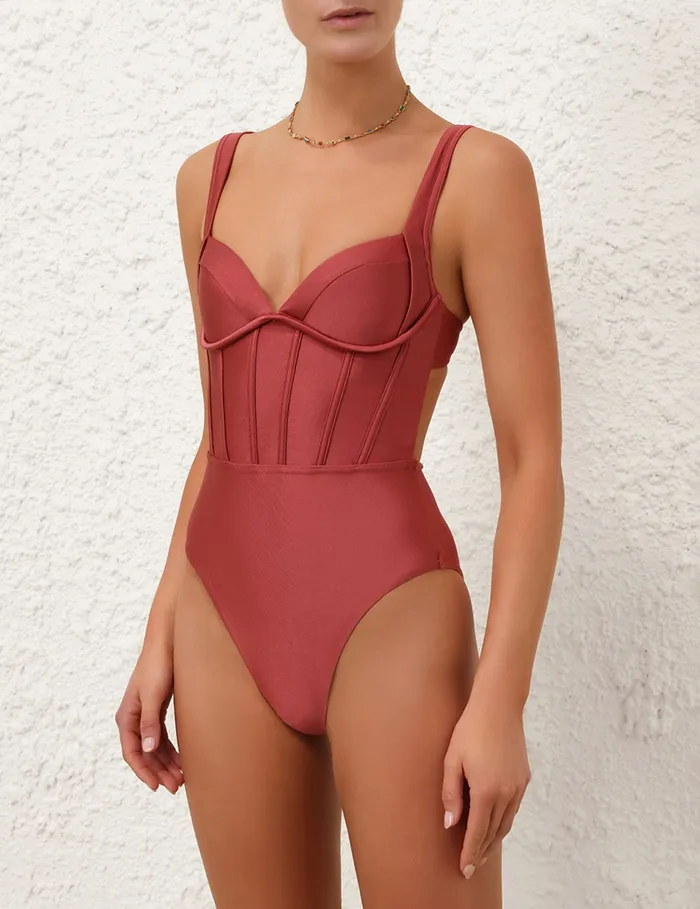 Women Zimmermann One Pieces Acacia Corset 1pc Musk