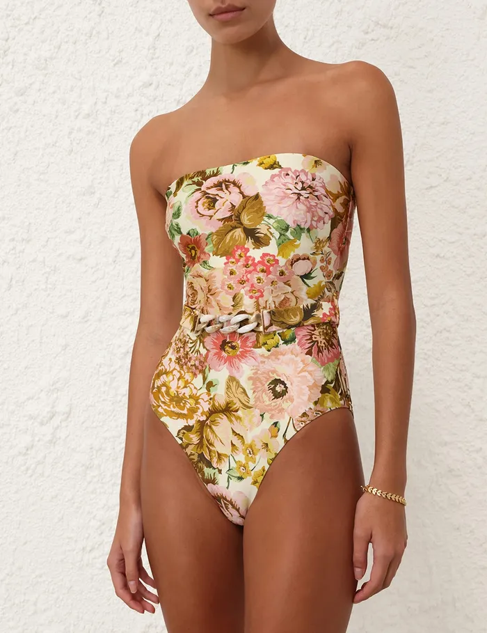 Women Zimmermann One Pieces Golden Chain Belt 1pc Pink Rose