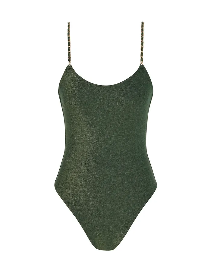 Women Zimmermann One Pieces Halliday Metallic Chain 1pc Forest Green