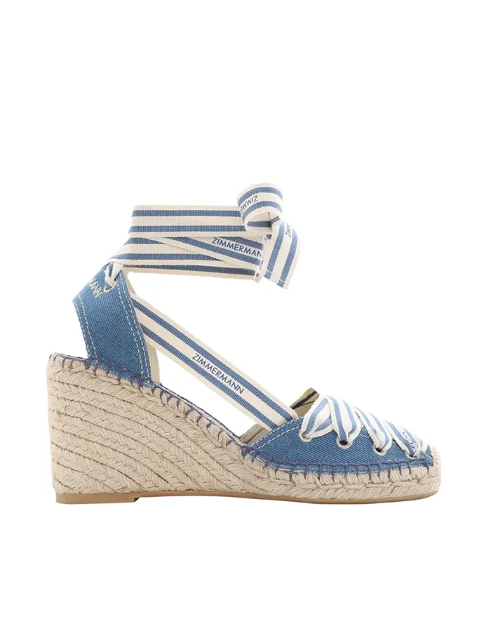 Women Zimmermann Sandals Sol Espadrille 95 Denim