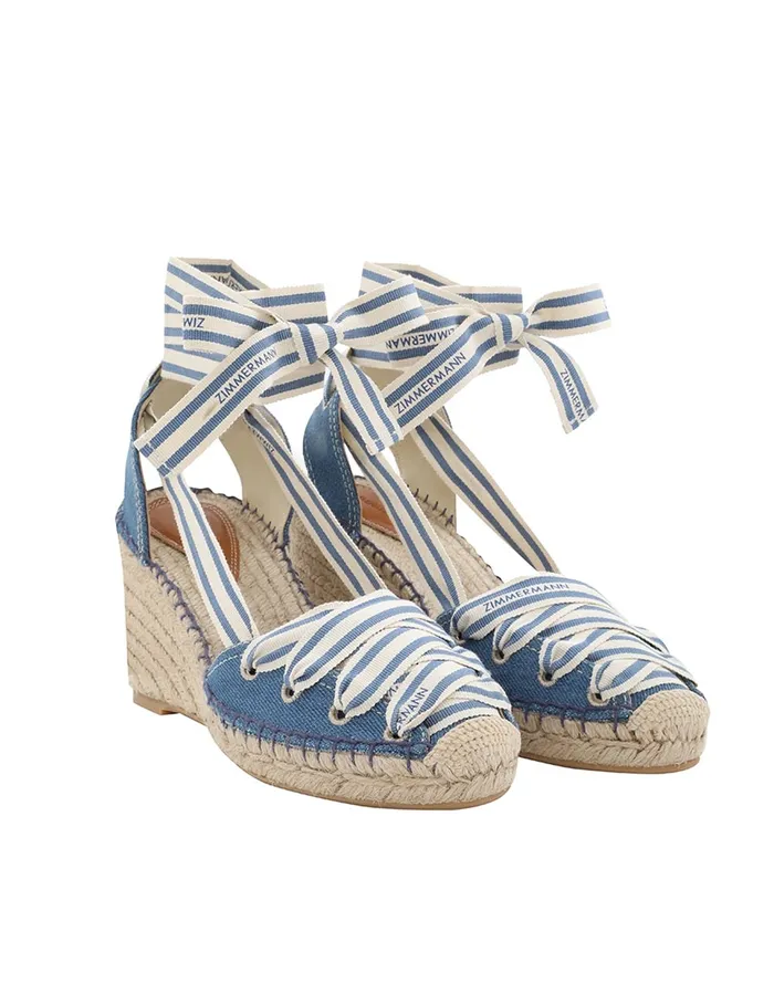 Women Zimmermann Sandals Sol Espadrille 95 Denim
