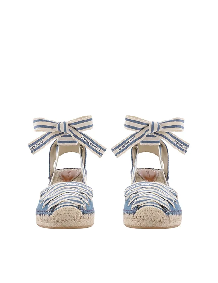 Women Zimmermann Sandals Sol Espadrille 95 Denim