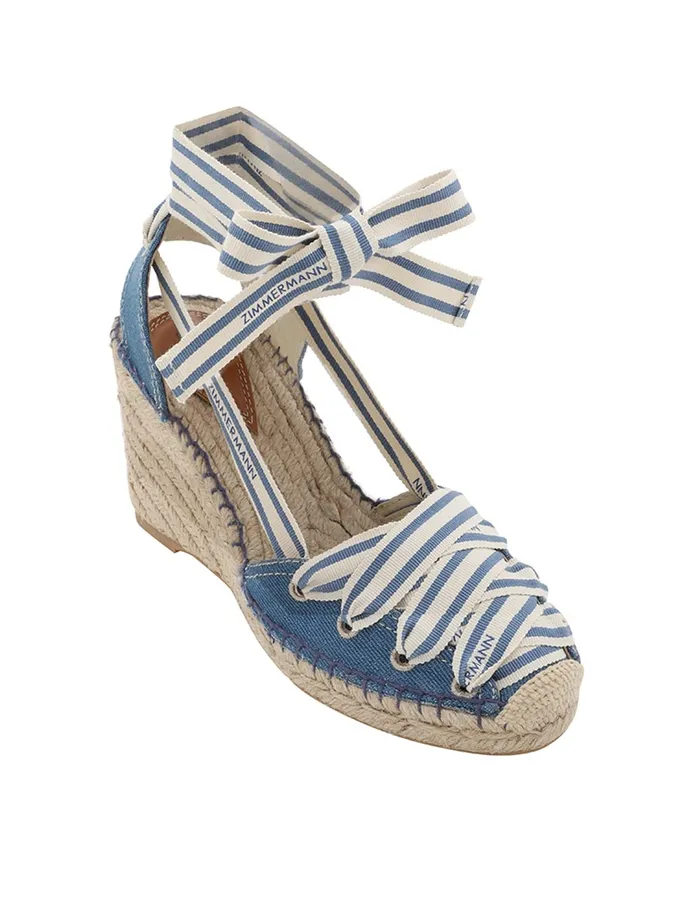 Women Zimmermann Sandals Sol Espadrille 95 Denim