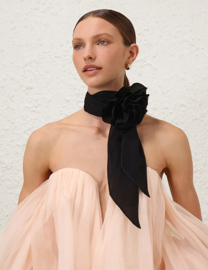 Women Zimmermann Scarves Flower Neck Scarf Black