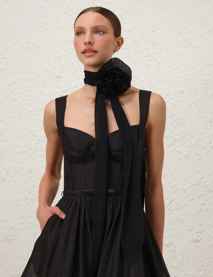 Women Zimmermann Scarves Flower Neck Scarf Black