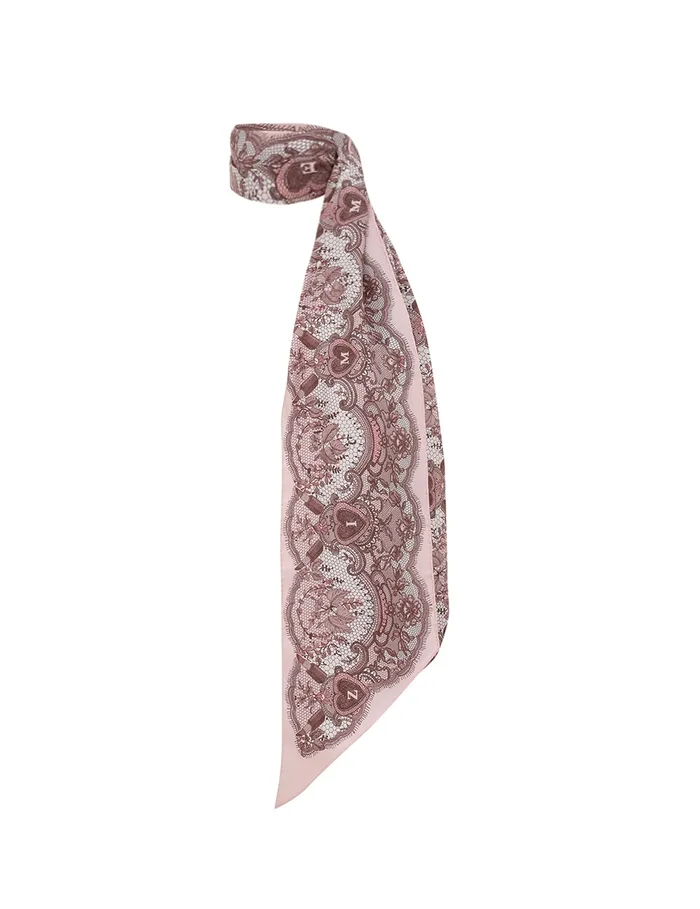 Women Zimmermann Scarves Printed Silk Neckscarf Locket Lace Taffy Ombre