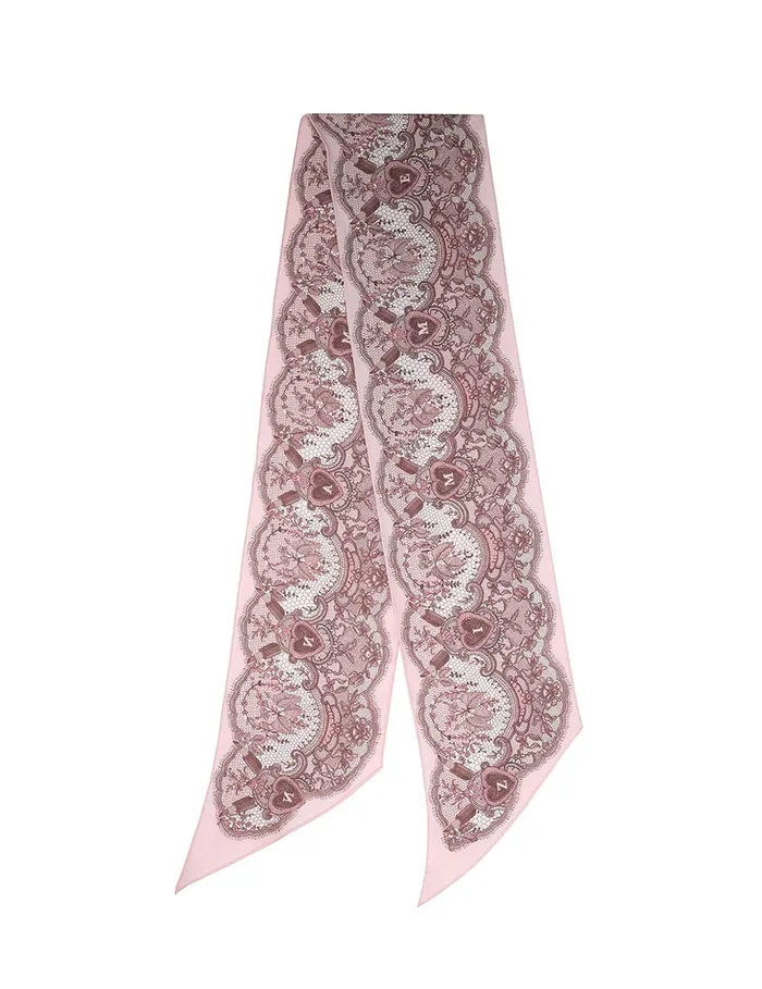 Women Zimmermann Scarves Printed Silk Neckscarf Locket Lace Taffy Ombre