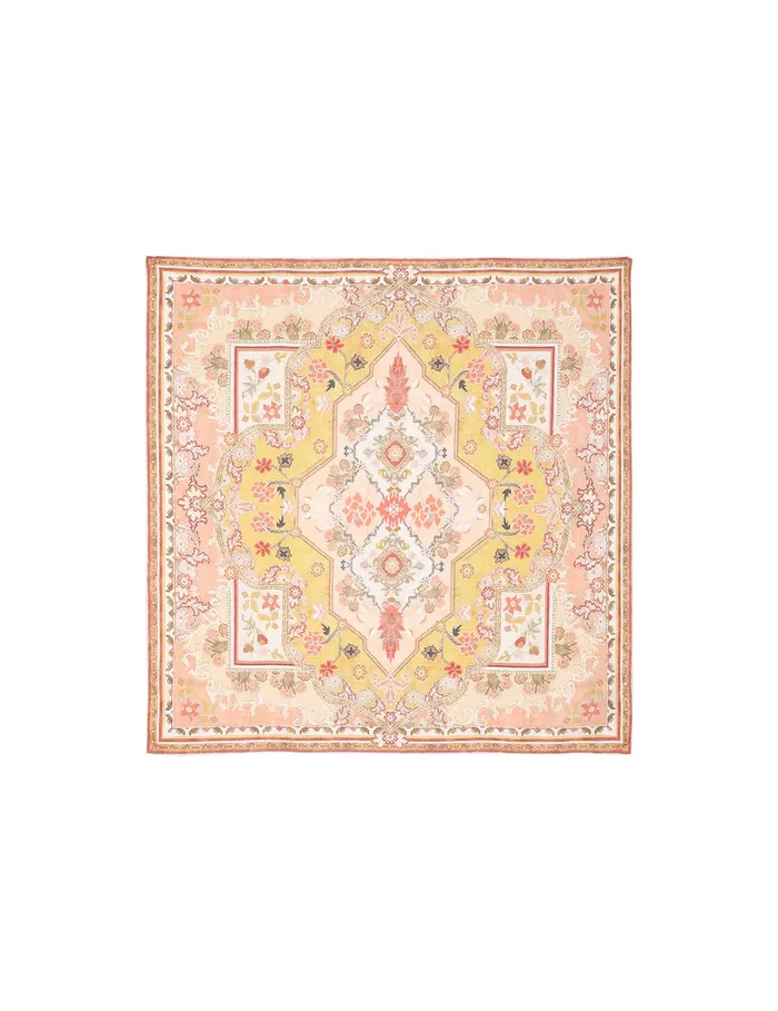 Women Zimmermann Scarves Printed Silk Square 70 Mustard Multi