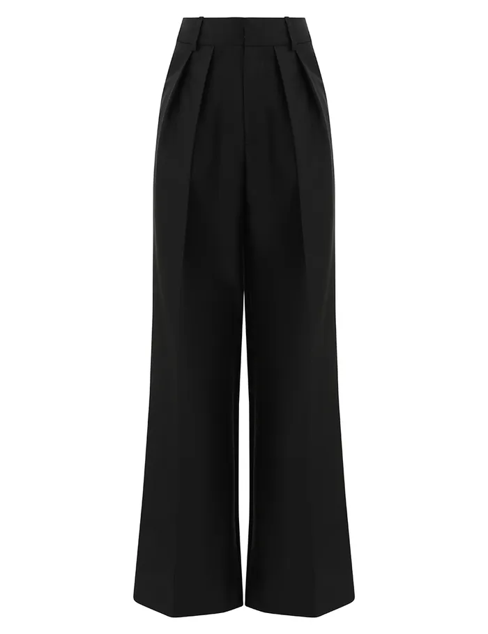 Women Zimmermann Shorts and Pants Crush Tuck Wide Leg Pant Black