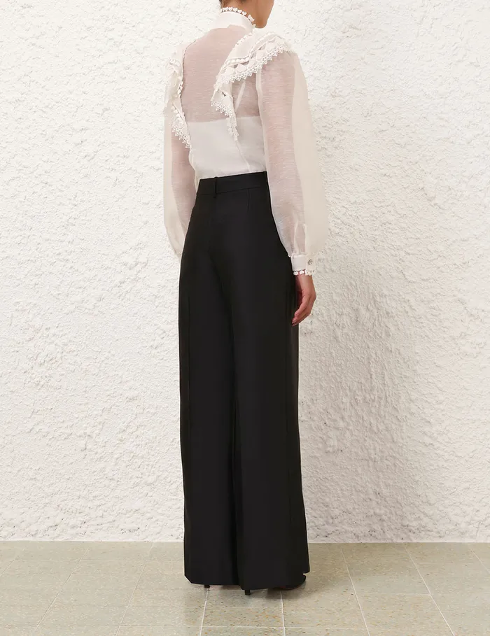 Women Zimmermann Shorts and Pants Crush Tuck Wide Leg Pant Black
