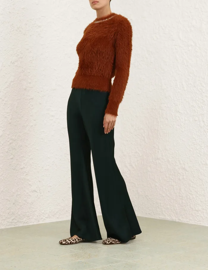 Women Zimmermann Shorts and Pants Eden Slouch Flare Pant Bottle Green