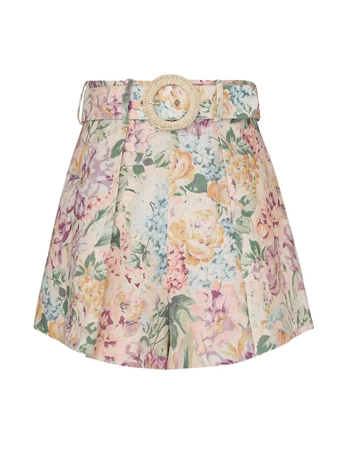 Women Zimmermann Shorts and Pants Halliday Tuck Short Multi Watercolour Floral