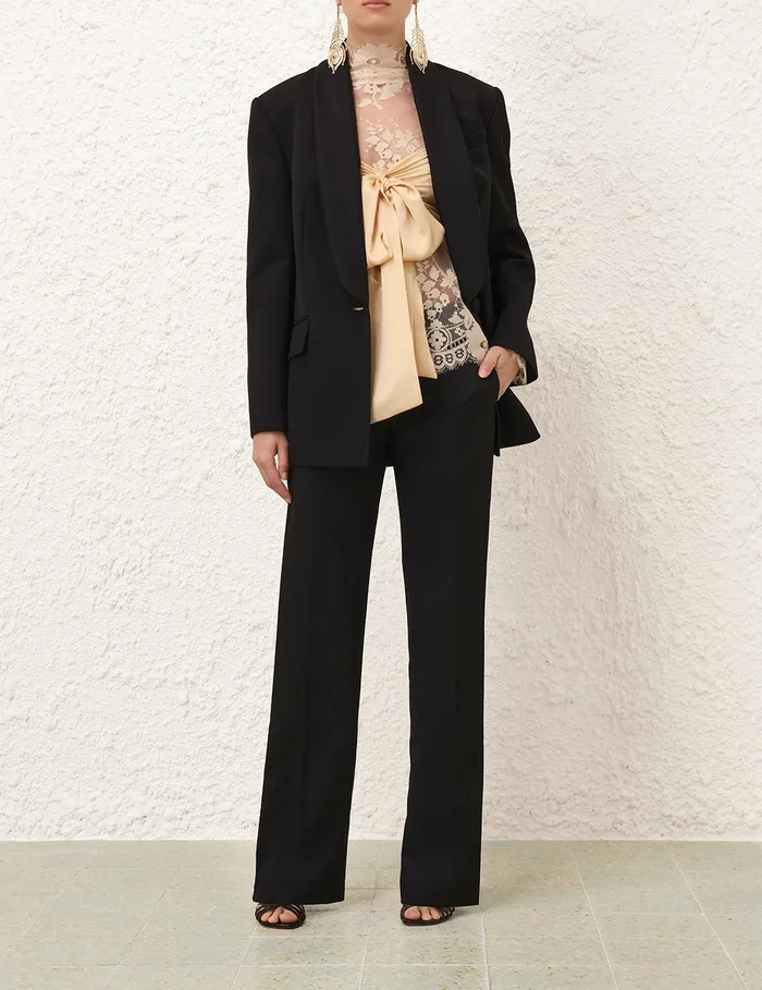 Women Zimmermann Shorts and Pants Illustration Straight Tux Pant Black