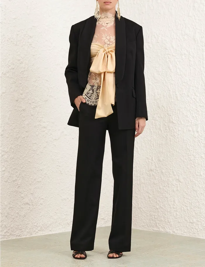 Women Zimmermann Shorts and Pants Illustration Straight Tux Pant Black