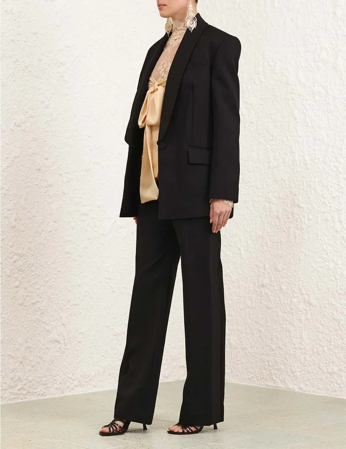 Women Zimmermann Shorts and Pants Illustration Straight Tux Pant Black