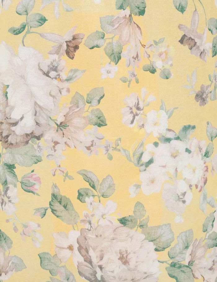 Women Zimmermann Skirts Acacia Scallop Midi Skirt Yellow Floral
