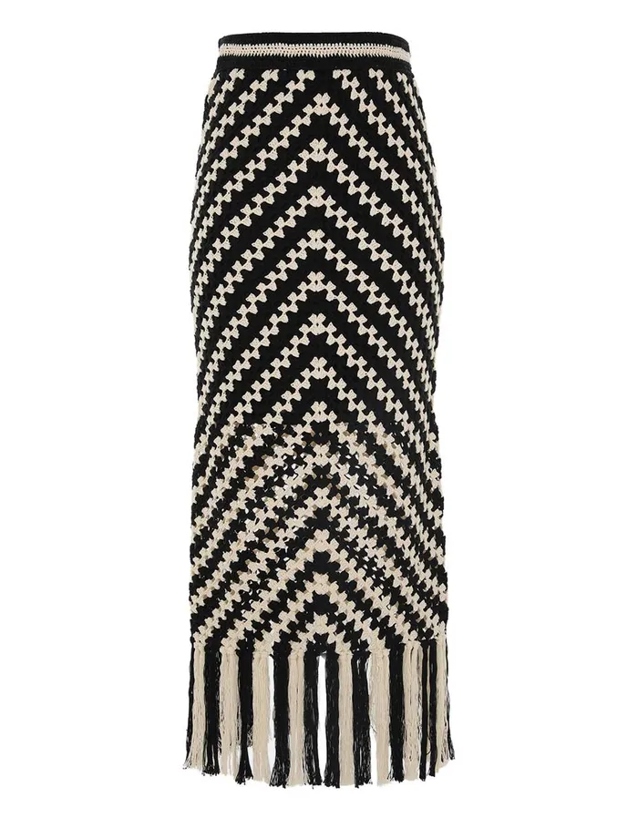 Women Zimmermann Skirts Halliday Hand Crochet Skirt Chevron