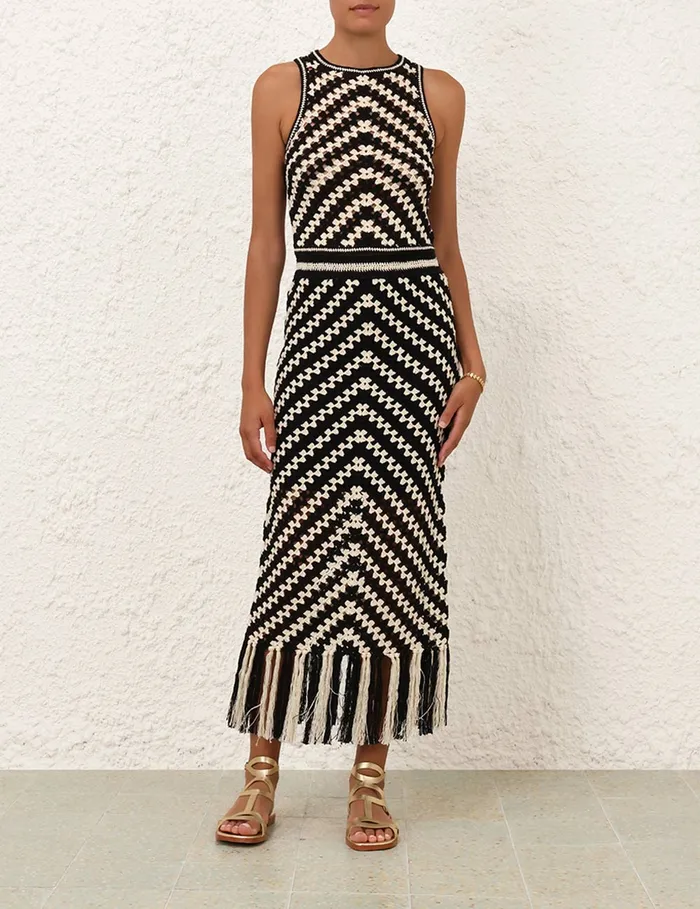 Women Zimmermann Skirts Halliday Hand Crochet Skirt Chevron