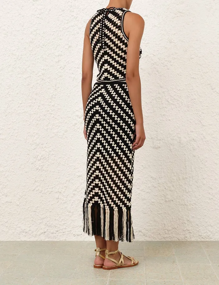 Women Zimmermann Skirts Halliday Hand Crochet Skirt Chevron