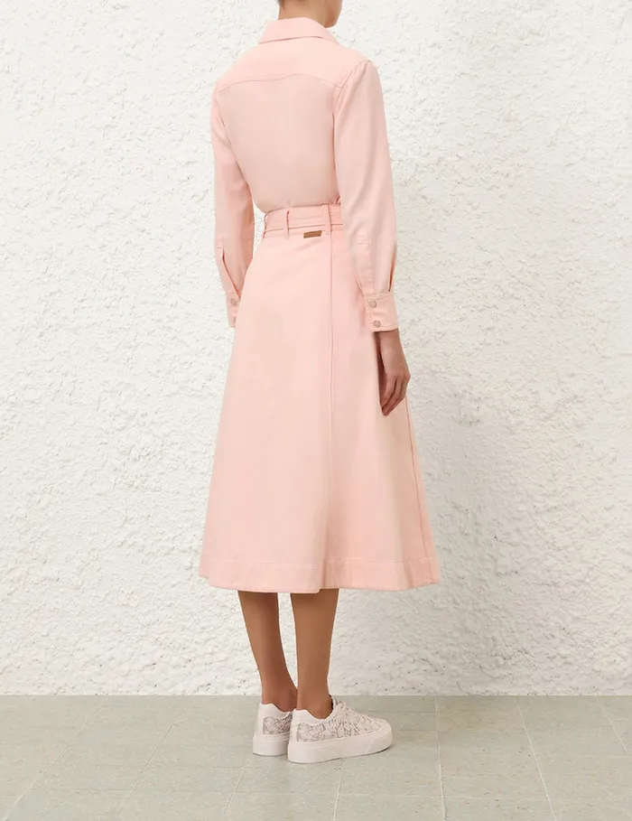 Women Zimmermann Skirts Maxine ALine Denim Skirt Blush