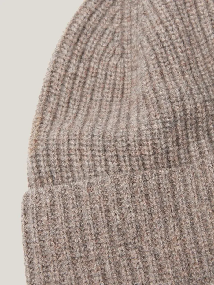 Wool Cashmere Blend Beanie Oatmeal Women Jigsaw Hats and Gloves