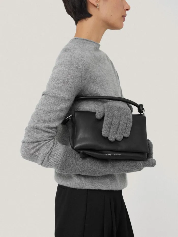 Wool Cashmere Long Gloves Grey Women Jigsaw Hats and Gloves