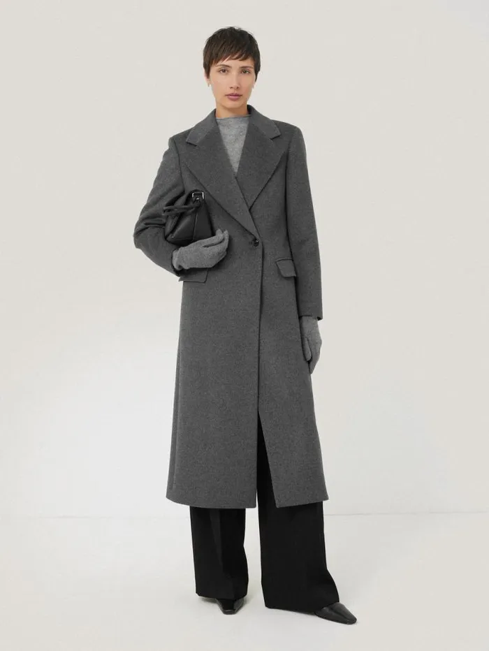Wool Cashmere Long Gloves Grey Women Jigsaw Hats and Gloves