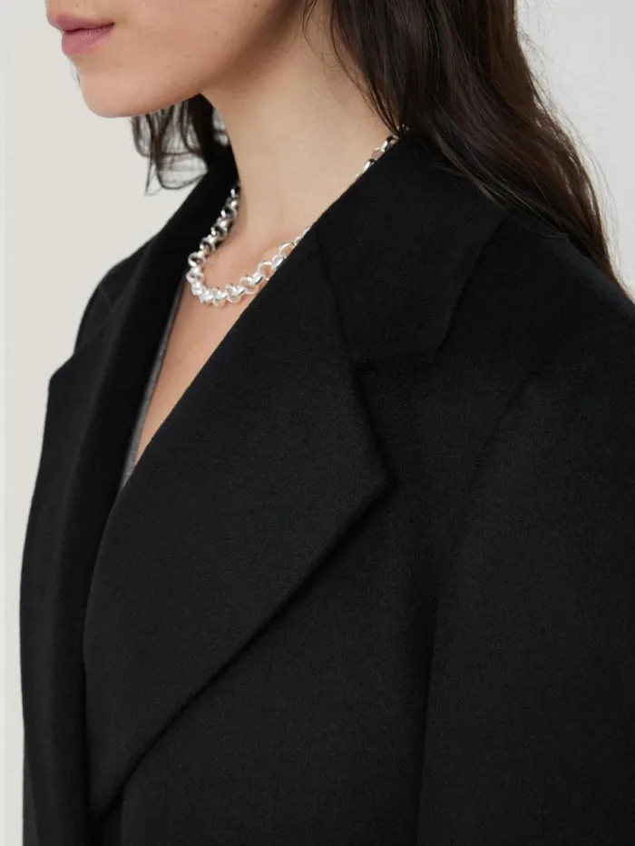 Wool Maxi City Coat Black Women Jigsaw Coats and Jackets