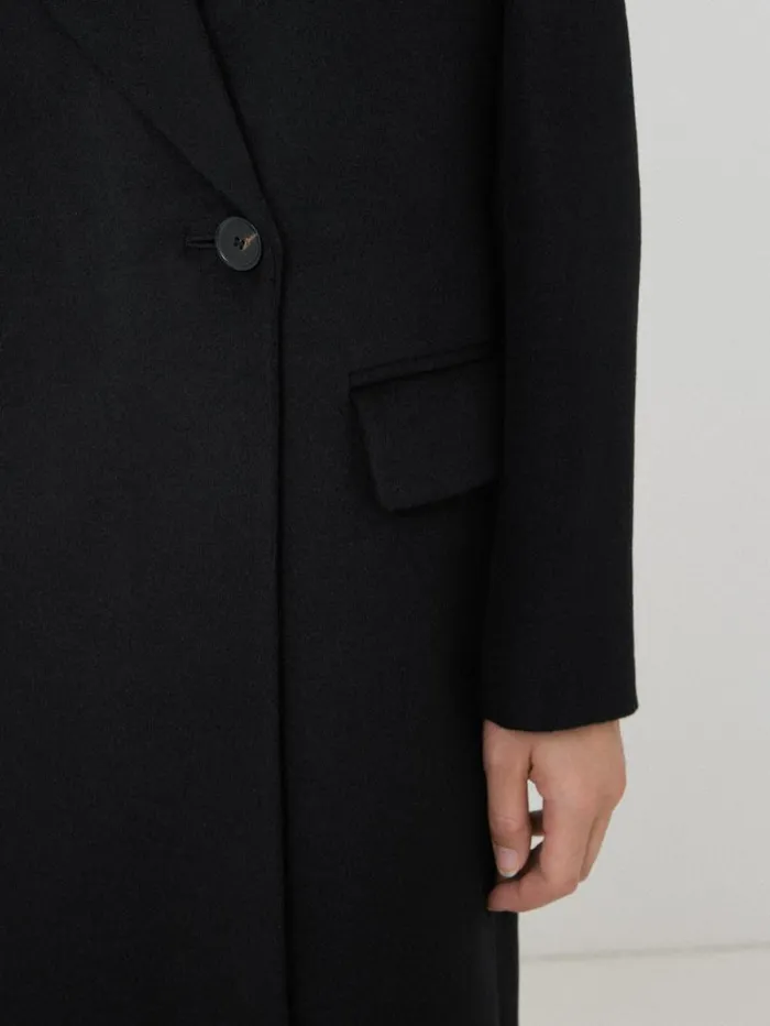 Wool Maxi City Coat Black Women Jigsaw Coats and Jackets
