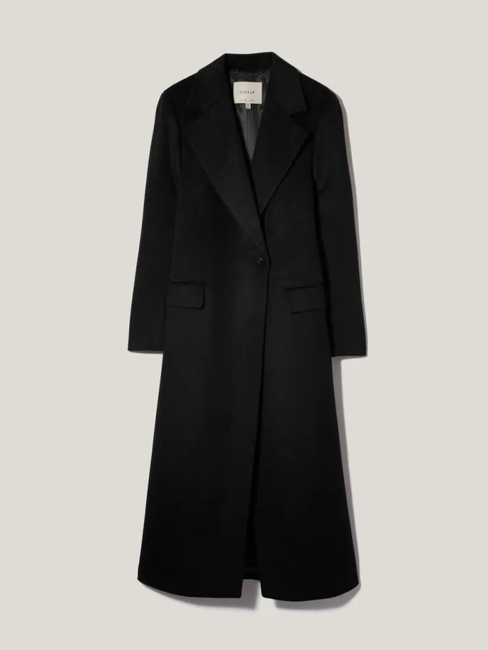Wool Maxi City Coat Black Women Jigsaw Coats and Jackets