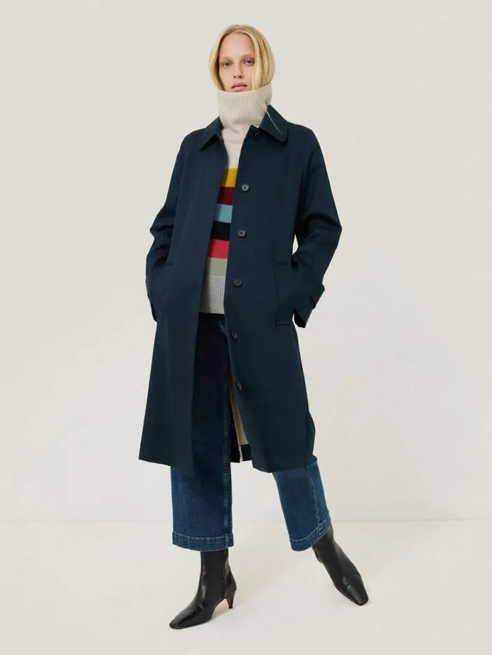 Wool Multi Stripe Turtleneck Grey Women Jigsaw Knitwear and Cashmere