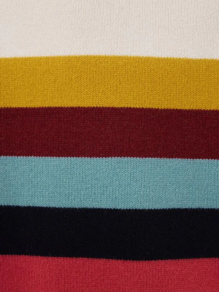 Wool Multi Stripe Turtleneck Grey Women Jigsaw Knitwear and Cashmere