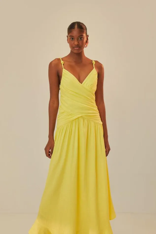 Yellow Cross Over Maxi Dress Women FARM Rio Maxi Dresses